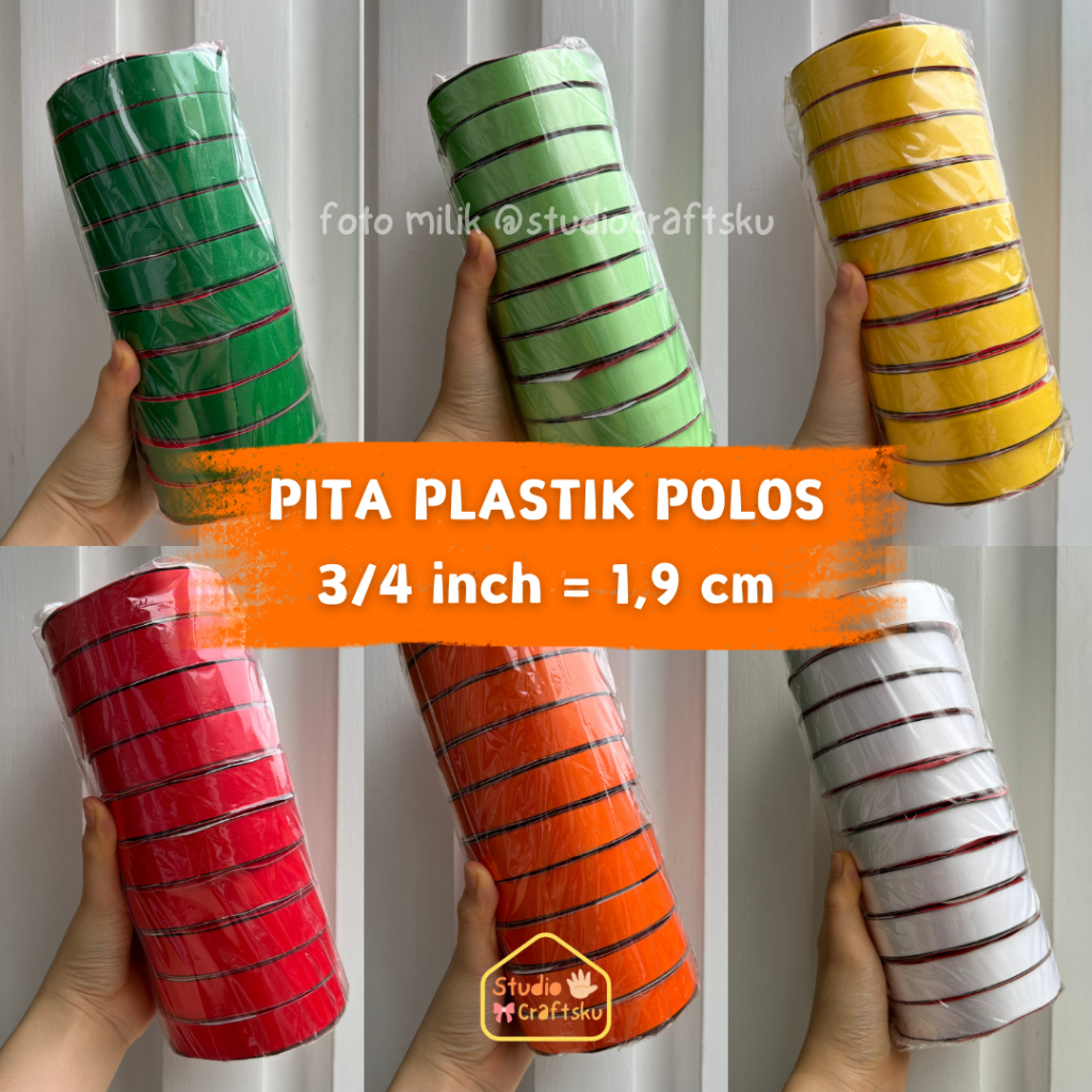 

Pita Plastik Polos 3/4 INCH = 1,9 CM | Pita Kado Pita Lebaran Pita Ketupat