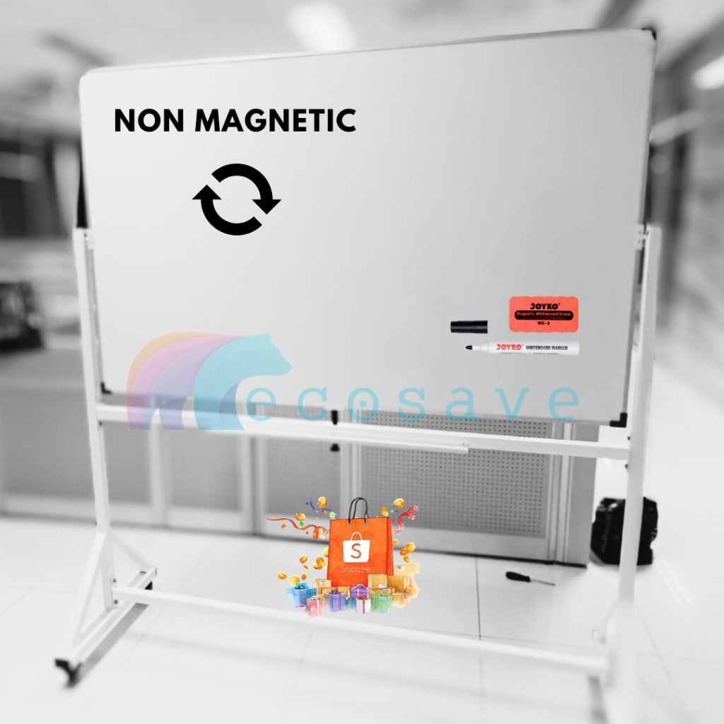 

Whiteboard Standing Double Face Non Magnetic White Board Kaki Putih Papan Tulis Non Magnetik 2 Dua Muka Beroda Custom 45x60 60x90 60x120 80x120 90x120 90x180 100x120 100x150 100x200 120x180 120x240 cm