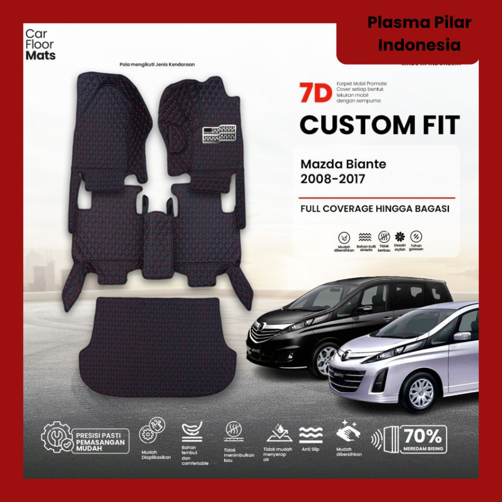 Promate Aksesoris Interior Karpet 7D Mobil Mazda Biante 2008 - N2017 Fullset Bagasi