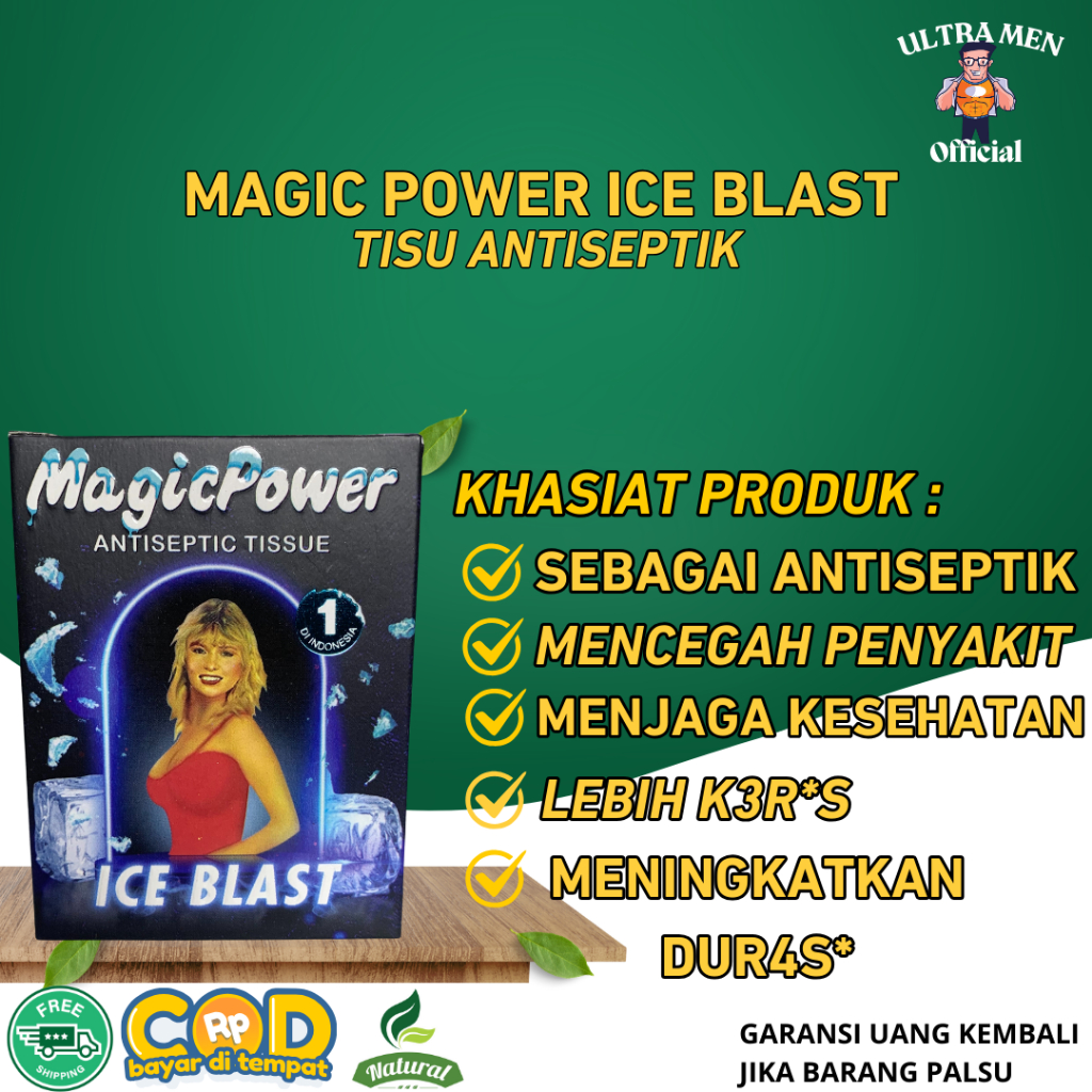 Tisu Magic Super Power Ice Blast Tisu Mejik Antiseptik Kuat Tahan Lama Asli