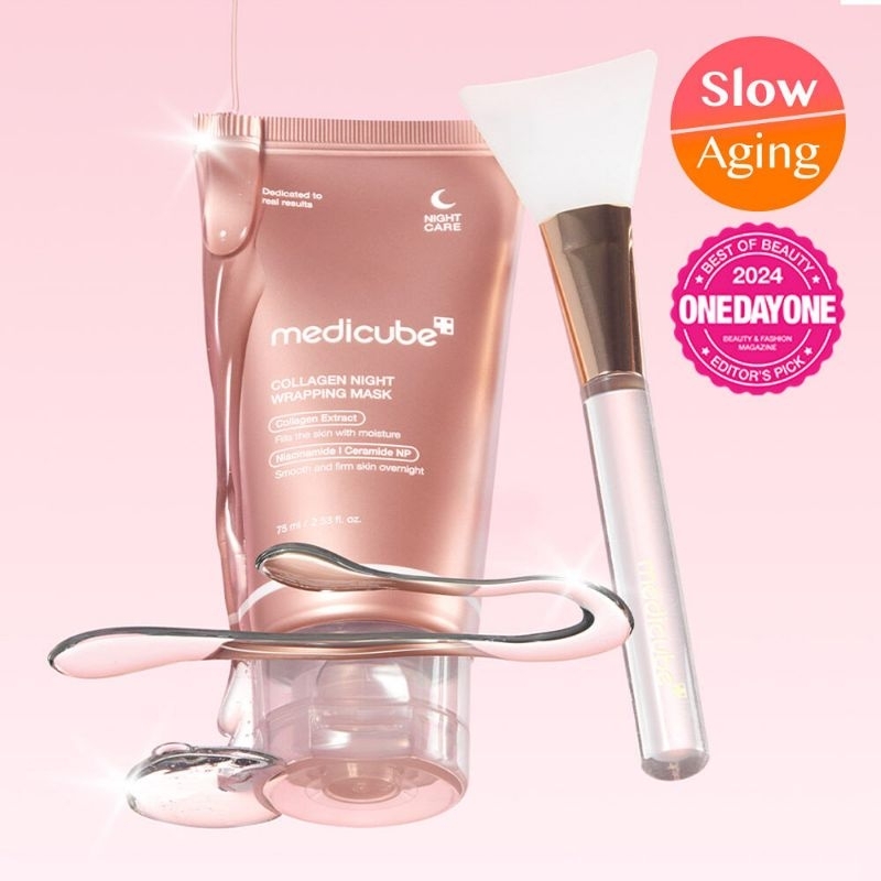 Medicube Collagen Wrapping Mask 75ml (+ FREE brush) Ori olive young seoul