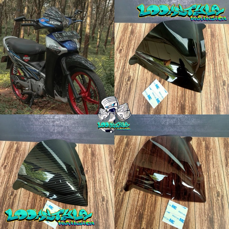 VISOR VARIASI HONDA SUPRA X 125 OLD BAHAN TEBAL FULL AKRILIK WINDSHIELD VARIASI HONDA SUPRA X 125 OL