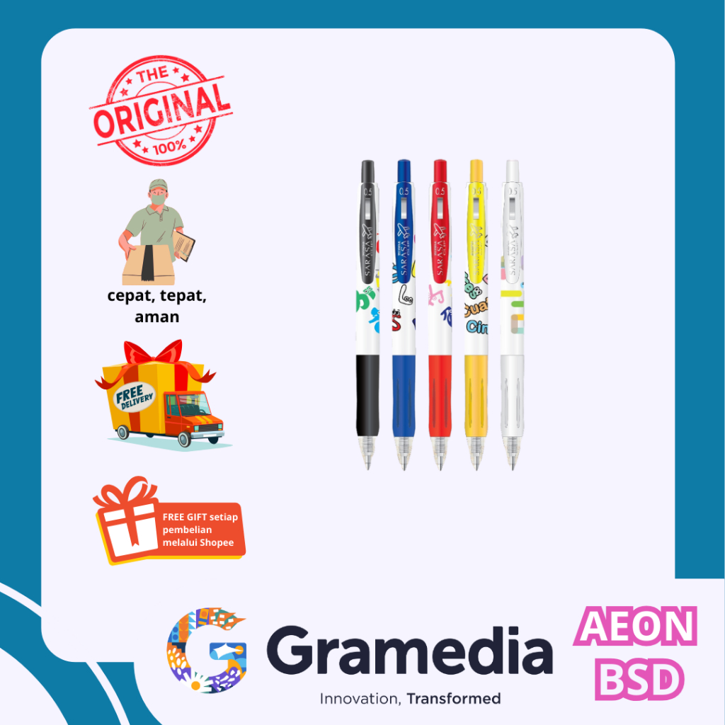

GRAMEDIA BSD CITY - ZEBRA Sarasa Clip Pulpen Gel 0.5mm Hiragana Series Gel Pen Limited Edition