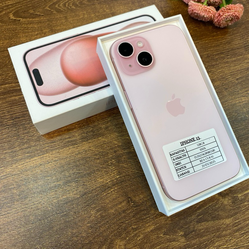 Handphone ip 15 ex ibox bea cukai 128gb 256gb imei permanen second original garansi