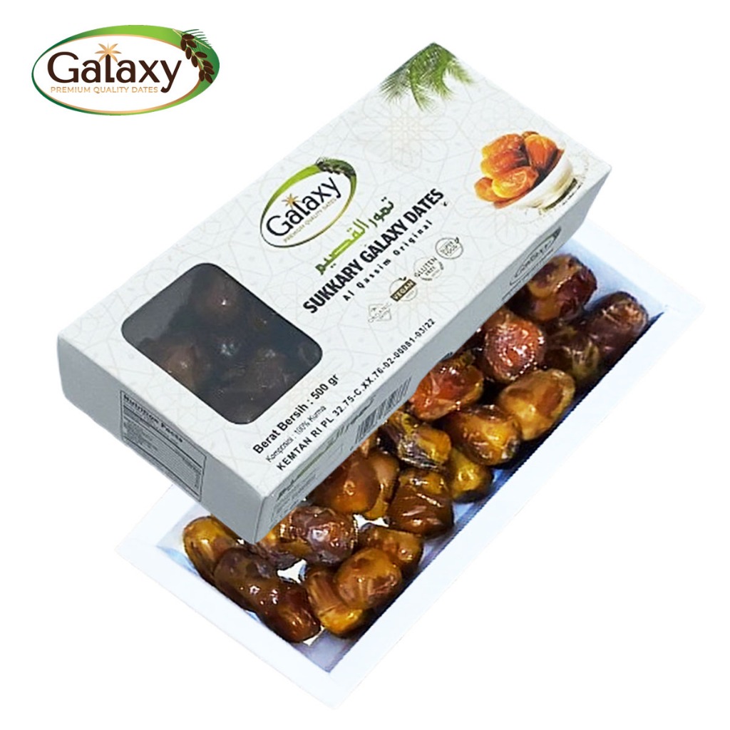 

GALAXY Kurma Sukari Al Qossim Original Sukkary Premium Dates Kurma Raja 500g | Korma Sukkari Sukary