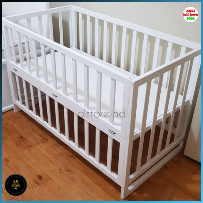 TEMPAT TIDUR BAYI PREMIUM JATI JAWA/ BOX BAYI / BOK bayi / ranjang bayi / baby box kayu / ranjang ba