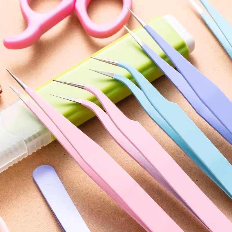

JMC HYPE TWEEZER Sticker Pinset Warna Random Bengkok Lurus DIY Tools