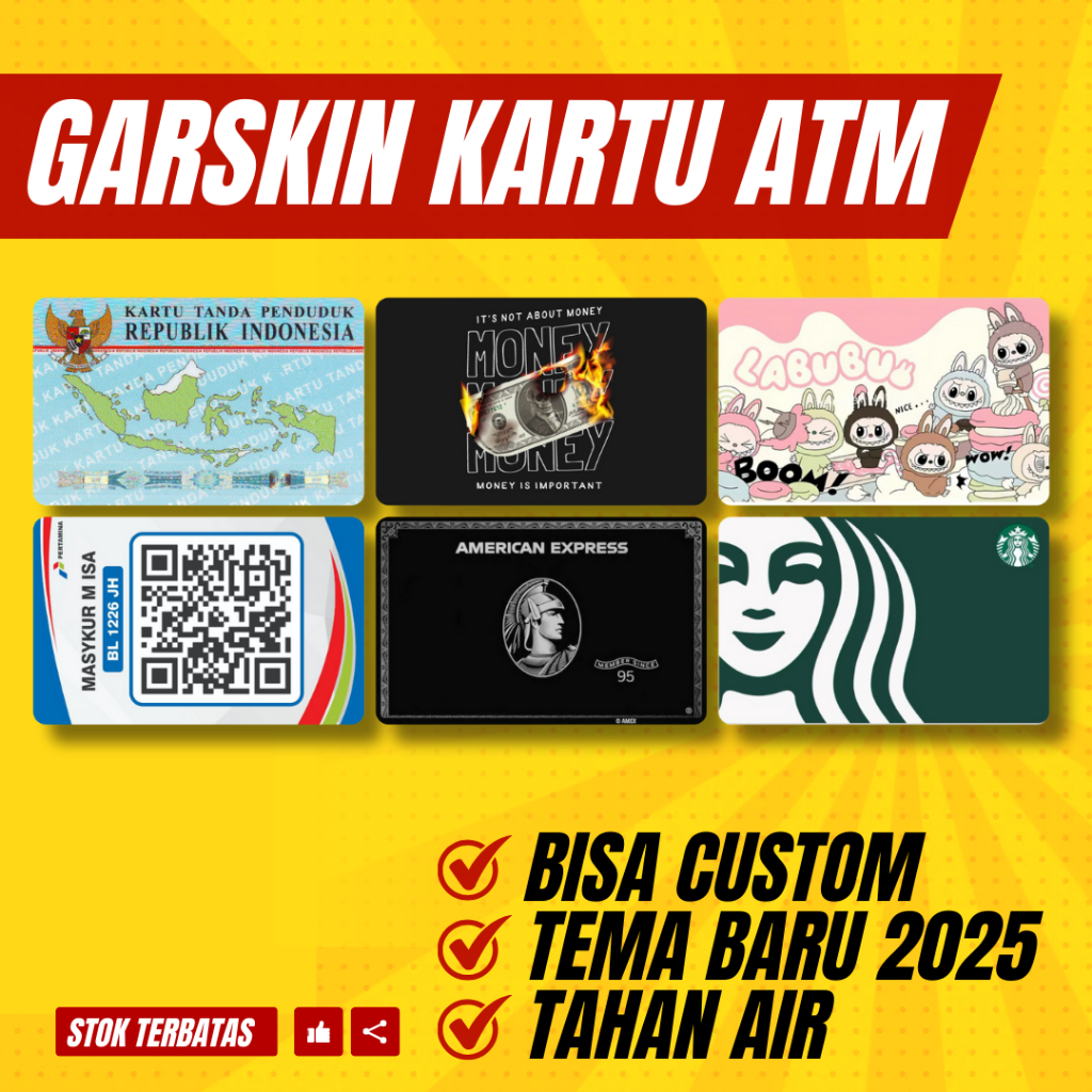 GARSKIN STIKER KARTU ATM CUSTOM