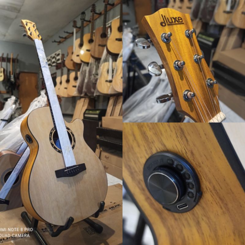 Gitar Dluxe DF100 Transkustik Original Preamp Double OS1 Baru