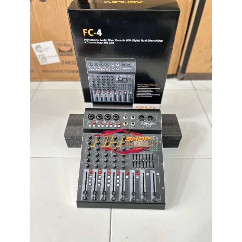 Mixer audio Ashley FC 4 4 channel original ashley fc 4 mixer karaoke usb bluetooth recording interfa