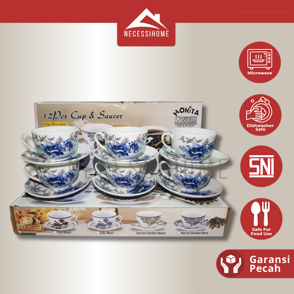 HOKITA Hampers Gift 12pcs Cup & Saucer