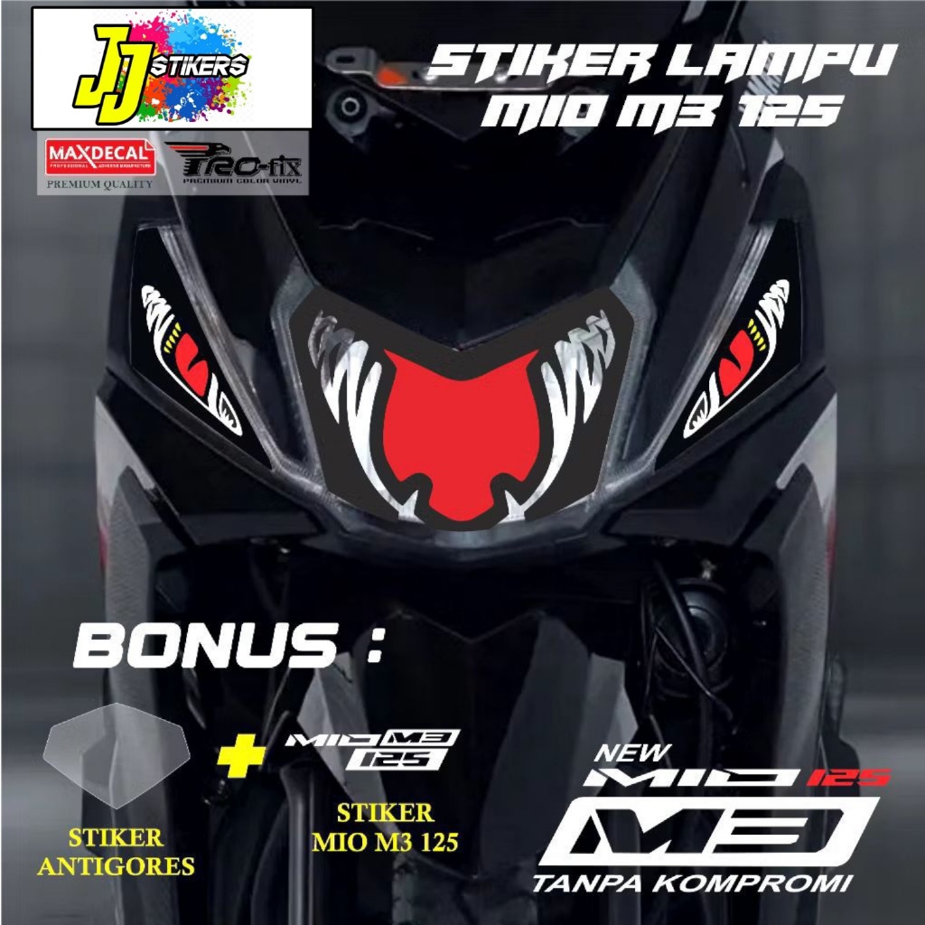 Stiker Lampu Motor MIO M3 125 / Sticker Mata Lampu Mio M3 125 Lengkap