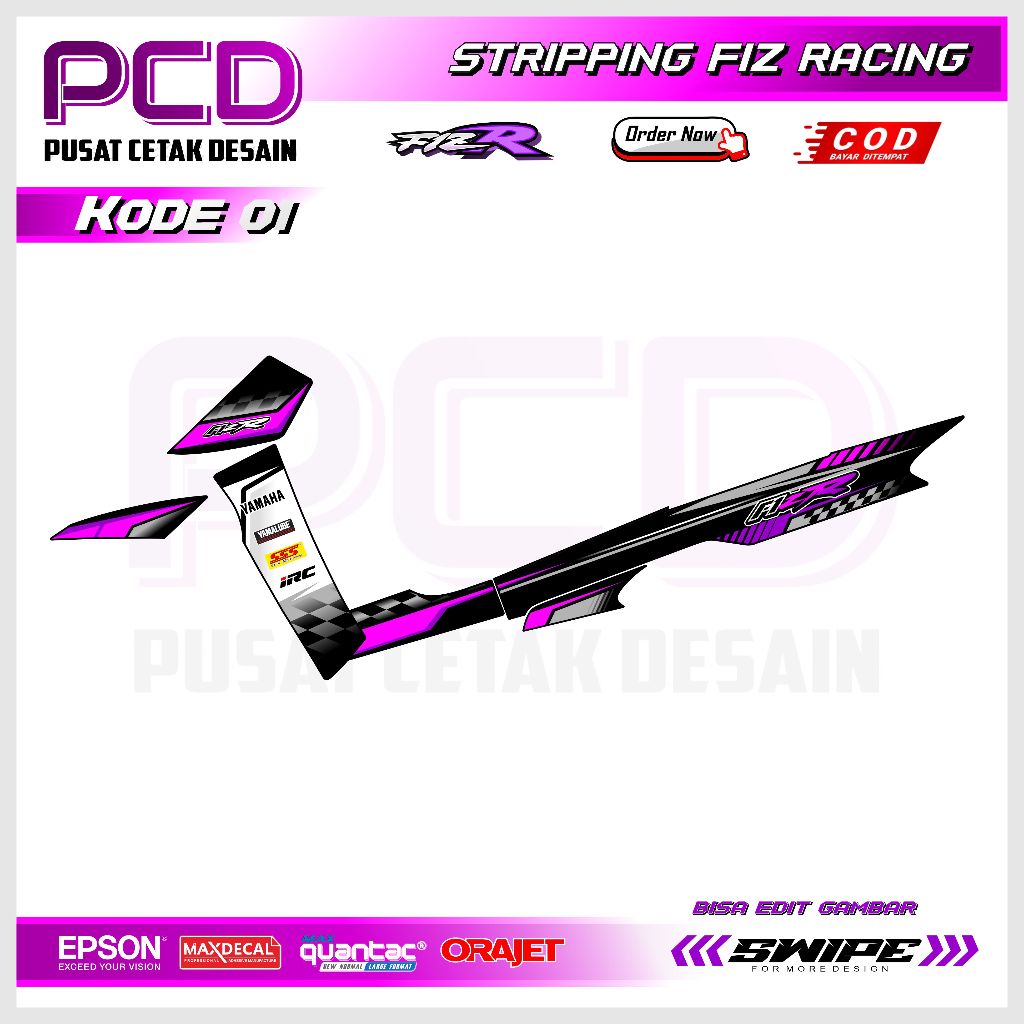 Sticker Striping FIZ R- Sticker Striping Variasi Motor FIZ R Motif ROAD RACE. FIZR.001