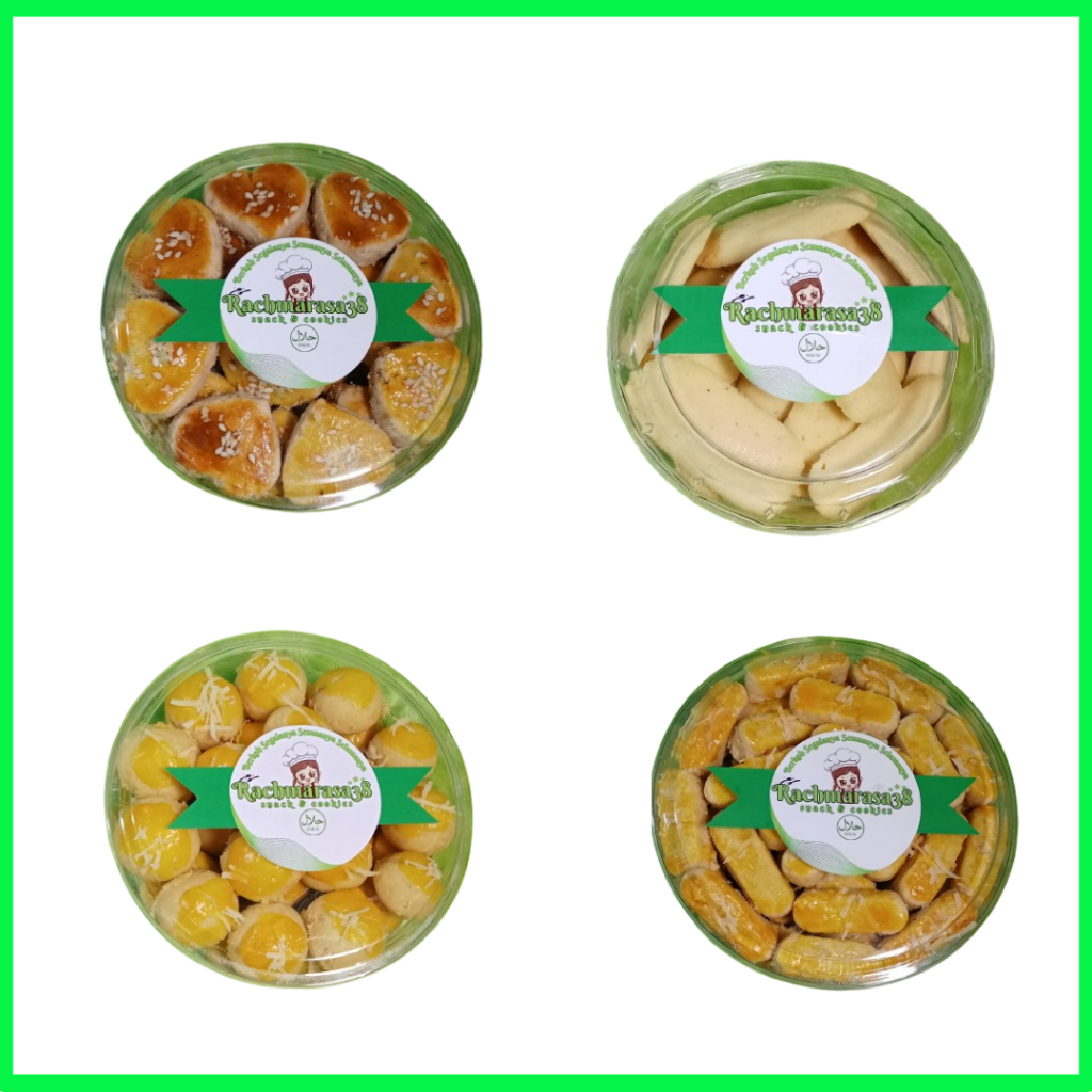 

RACHMARASA38 Paket Kue Kering 4Pcs Kue kering 250Gram Kue Kiloan Paket Kue Lebaran Kastangel Nastar