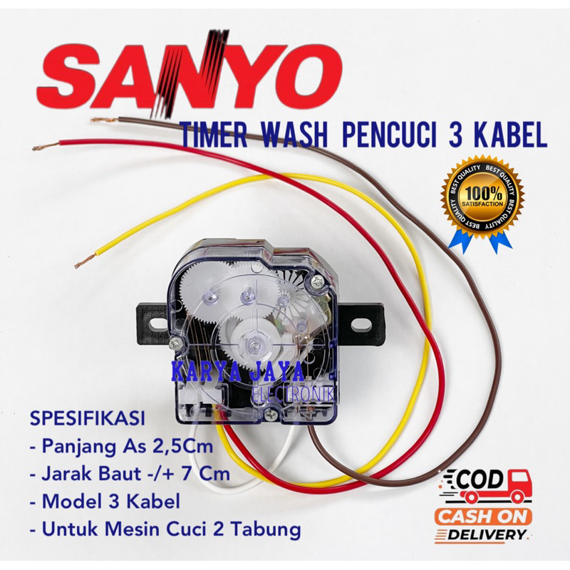TIMER WASH MESIN CUCI SANYO 2 TABUNG 3 KABEL / TIMER MESIN CUCI SANYO
