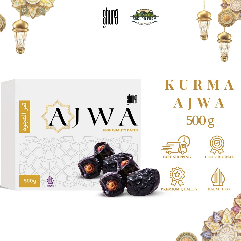 

Shura Kurma Ajwa box 500gr Kurma Nabi Premium Original High Quality Kurma Nabi oleh-oleh haji umroh