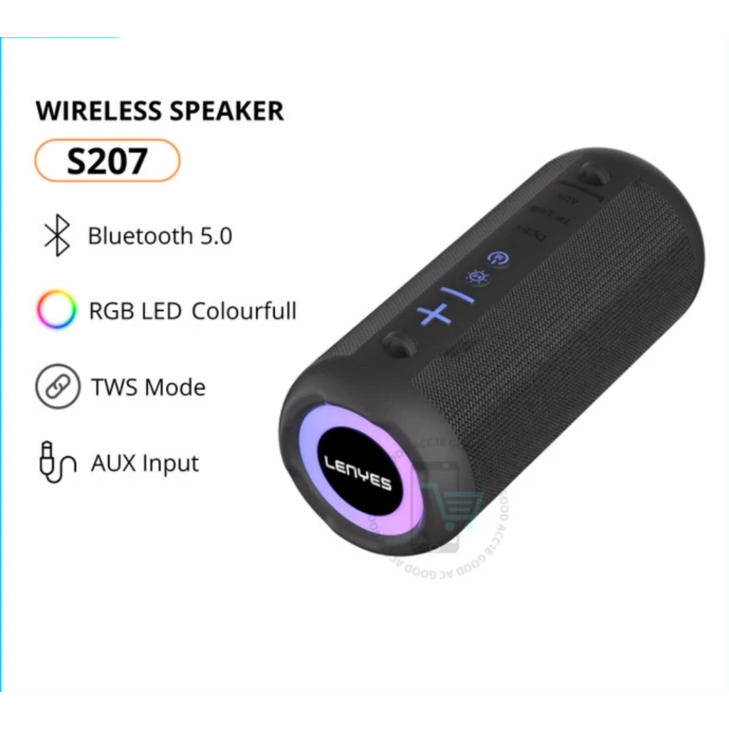 LENYES S207 LED Colorfull Lights Wireless Speaker Bluetooth 5.0