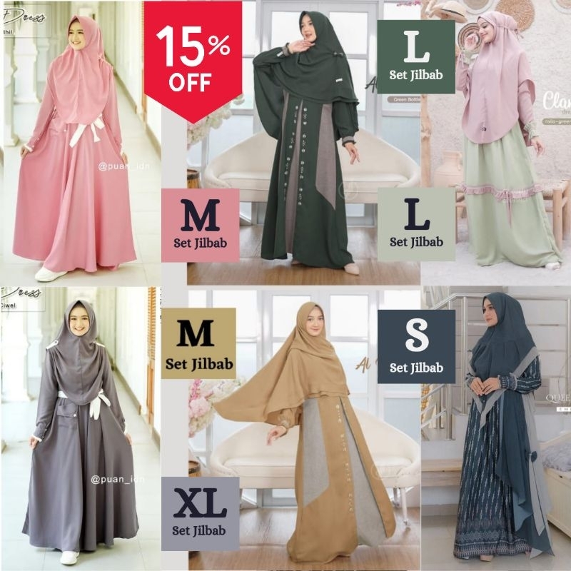 GAMIS SYARI SET JILBAB BUSUI WUDHU FRIENDLY BRANDED ORI BY ALWAHIJAB DIENNA PUAN