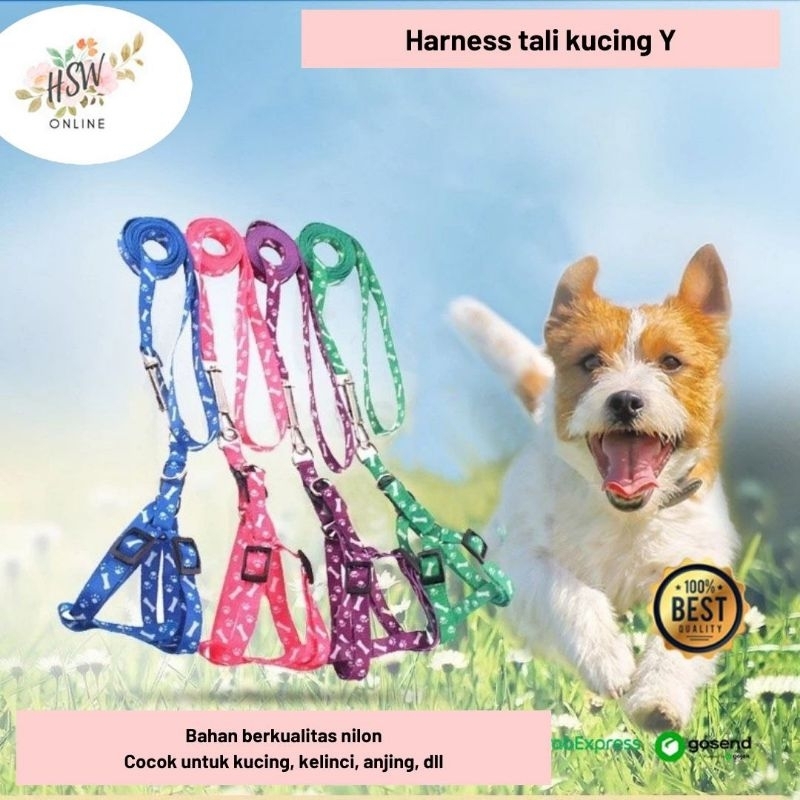 Tali Tuntun Anjing Kucing Hewan Kecil Harness Penuntun Hewan Peliharaan Anjing dan Kucing Y 120cm Mu