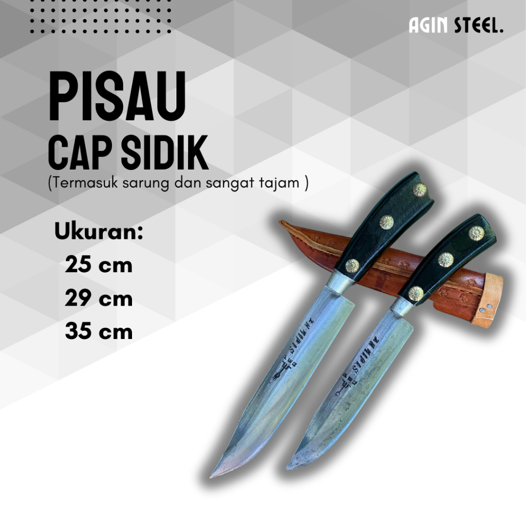 Pisau Dapur, seset, sembelih Daging Serba Guna cap garpu merk Sidik