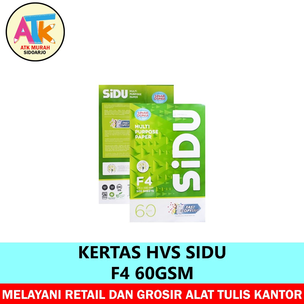 

KERTAS HVS F4 - SIDU 60 GSM