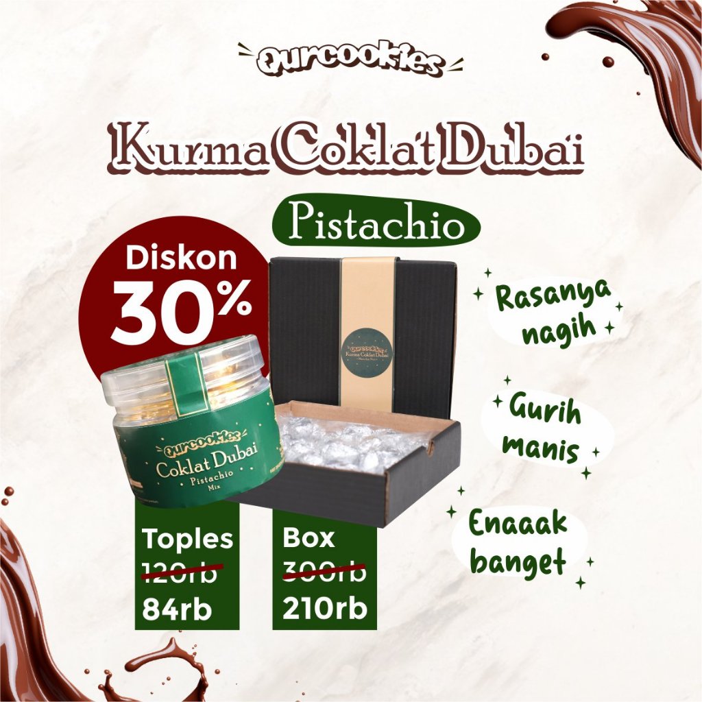 

Kurma Coklat Dubai - Matcha Nut / Pistachio