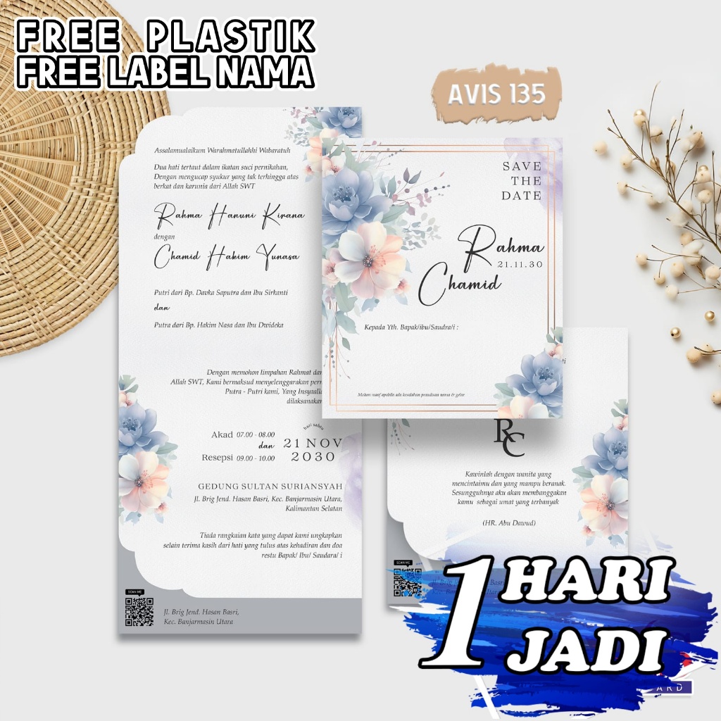 Cetak Undangan Pernikahan Undangan Khitanan Avis 135 Express Sehari Jadi