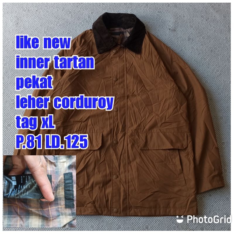 jaket work kerja casual Harrington coat parka uniqlo tartan