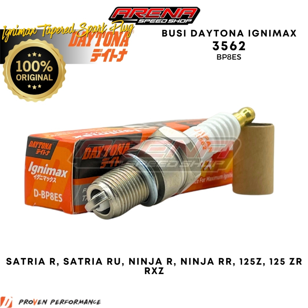 DAYTONA 3562 Ignimax Tapered Spark Plug BP8ES - Busi Satria R RU Ninja R RR 125Z 125ZR RXZ Original