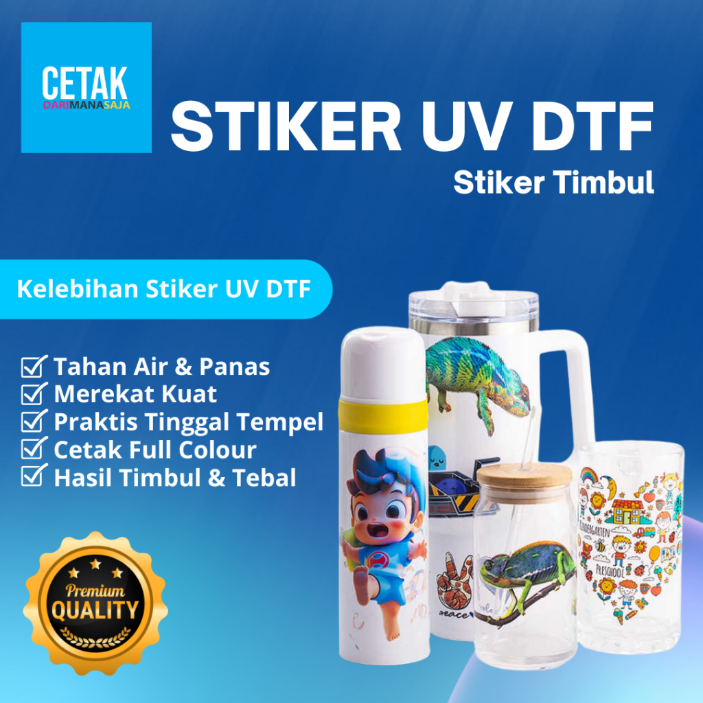 

STICKER UV DTF | Stiker Timbul | Cetak Stiker UV DTF