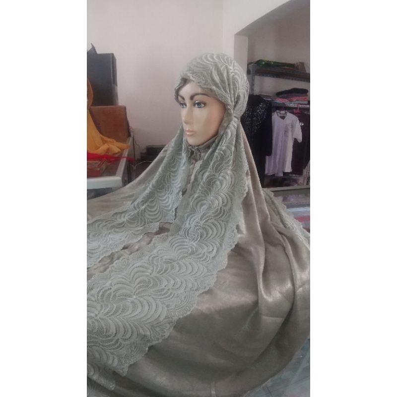 mukena raya renda mewah cantik mukena lebaran