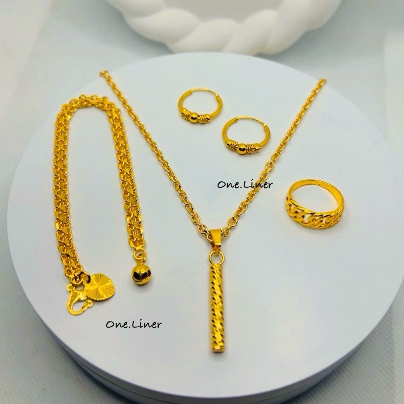 Set  Lengkap xuping kalung bambu mewah anting gipsy pentol Terbaru