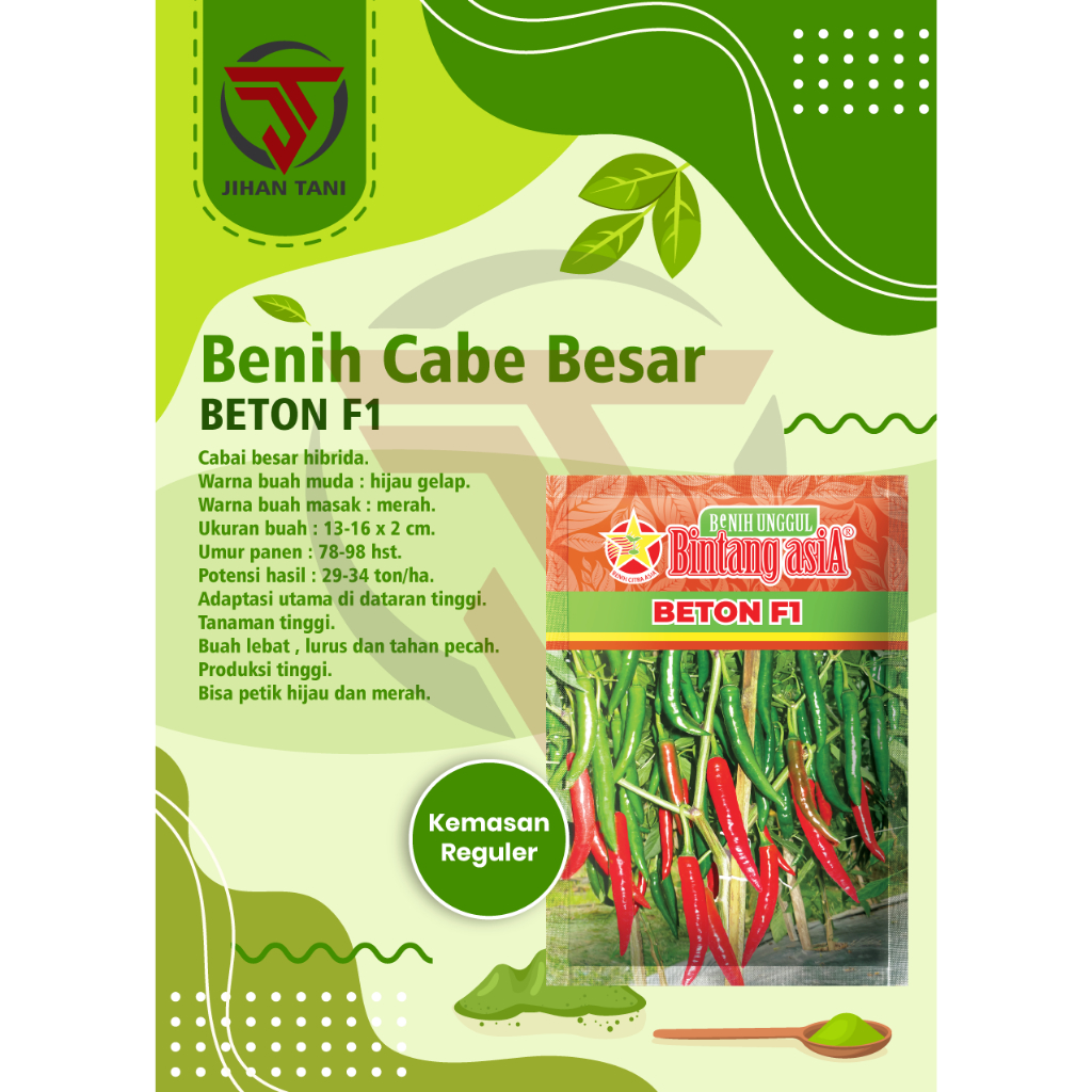 Benih Cabe Besar BETON F1 10 Gram Bintang Asia