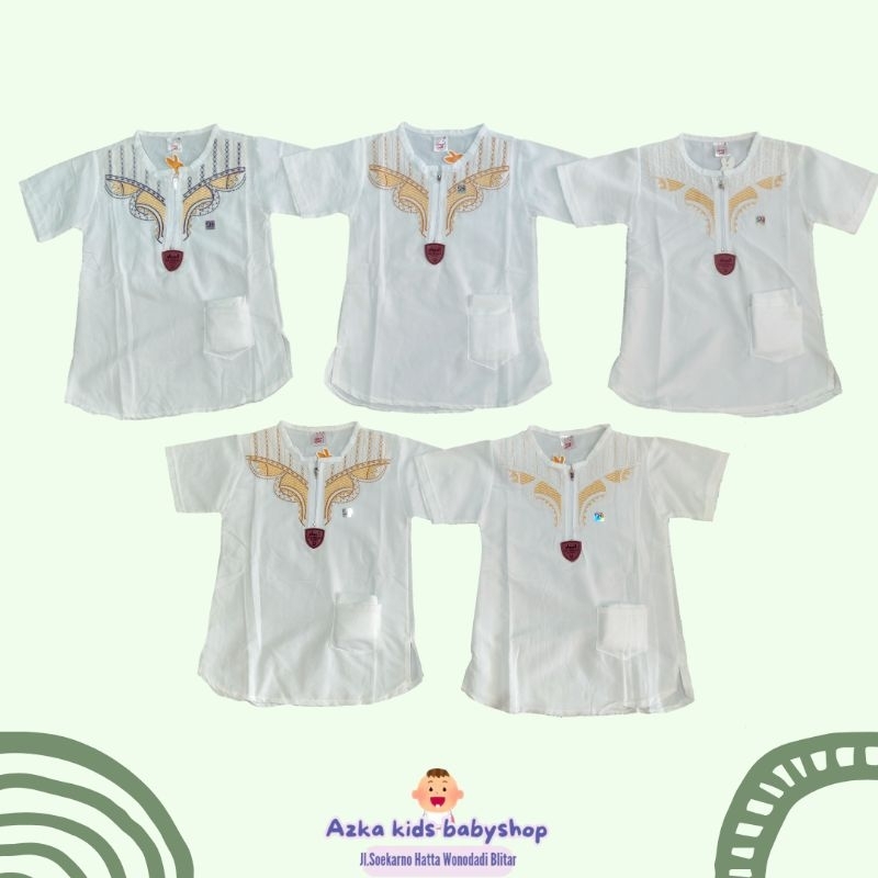 Setelan Koko Anak By All Moslem / Setelan Koko Putih / Setelan Bordir Premium