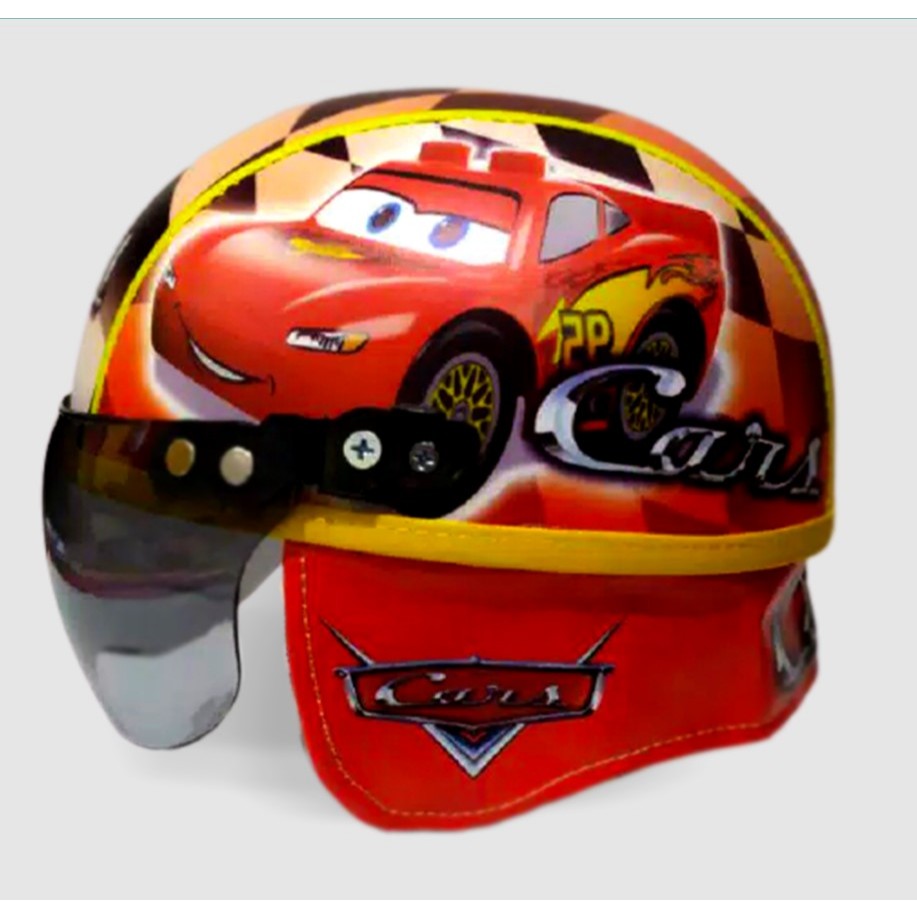 Helm retro cars biru hitam