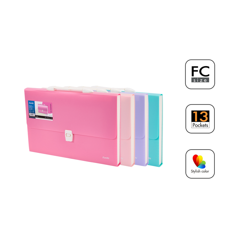 

[Stationery Spectrum] Bantex Map Expanding File Folio / Document Bag Warna Pastel BF1504