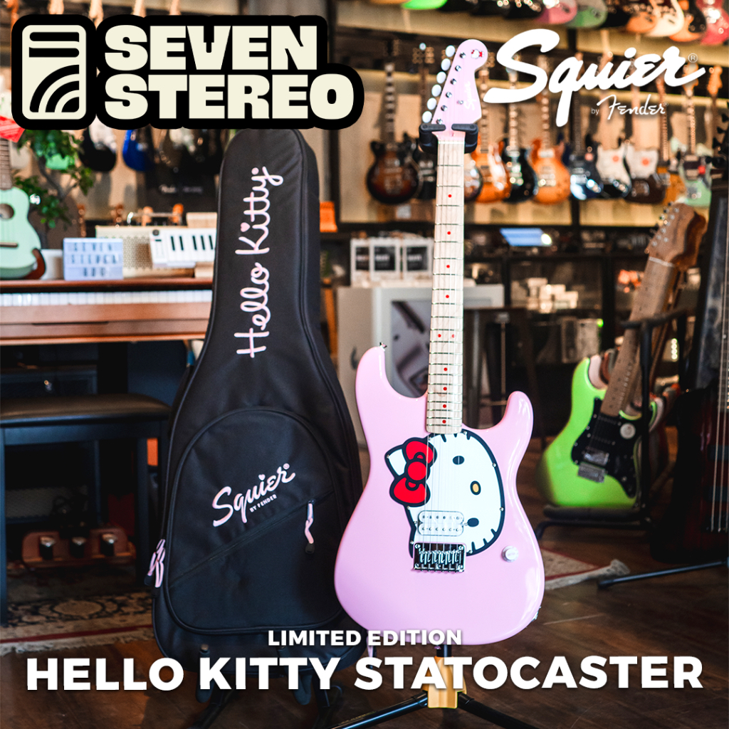 Squier by Fender Limited Edition Hello Kitty Stratocaster Electric Guitar Maple FB Pink