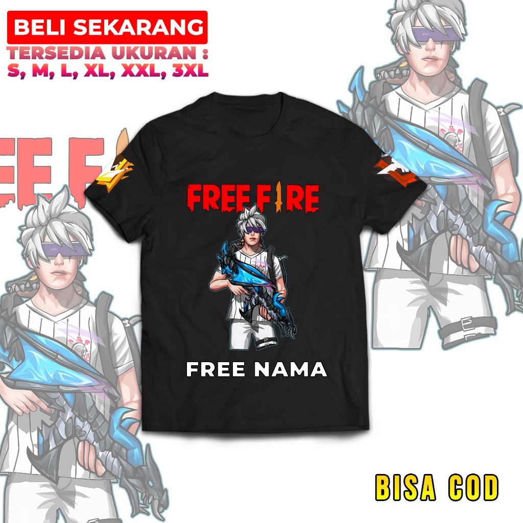 Kaos Distro Remaja Game FREE FIRE Karakter Terkeren Terbaru Bisa COD - Game FF