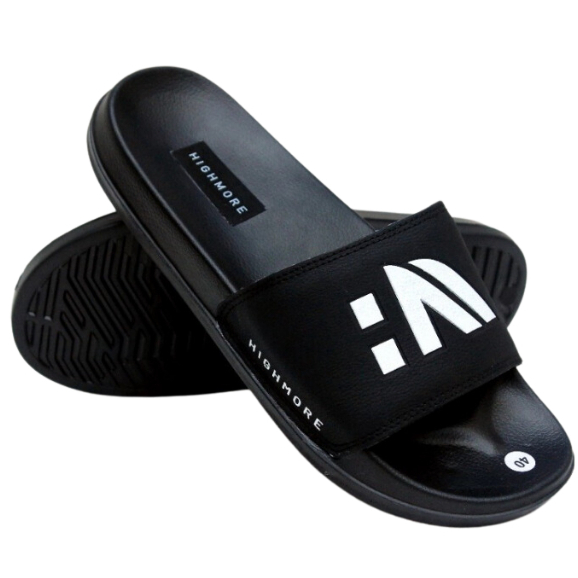 HIGHMORE SANDAL SLOP PRIA SLIP ON HITAM / sendal selop cowo / sandal slide cowok keren