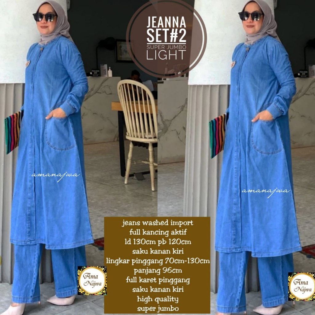 BAJU WANITA SETELAN ONE SET JUMBO OUTFIT HIJAB MUSLIMAH BY AMA