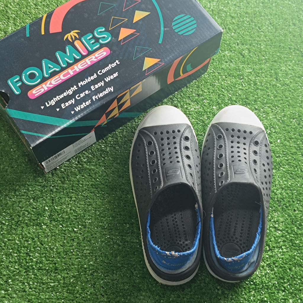 Skechers Kids Guzman Flash Black Sepatu Sendal Hitam Anak