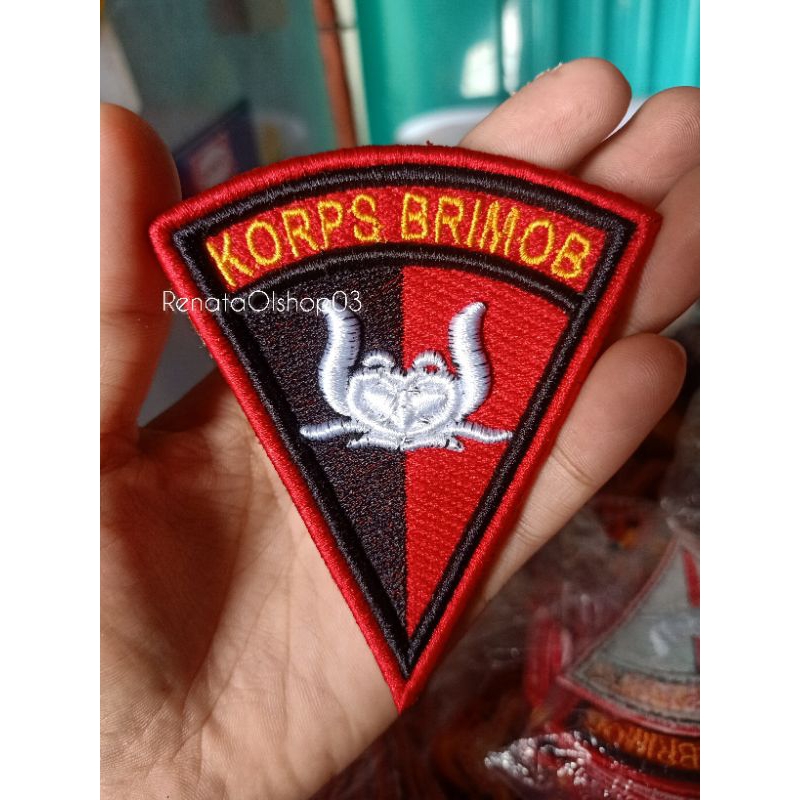 Bordir Timbul Logo Korps Brimob Bed Korps Brimob