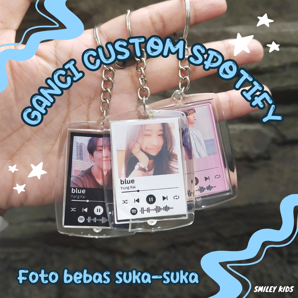 Gantungan Kunci Custom Foto Spotify Couple