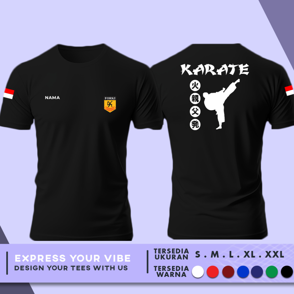 Kaos Baju Karate FORKI - Kaos Distro Pria/Wanita Keren | Bahan Lembut & Adem