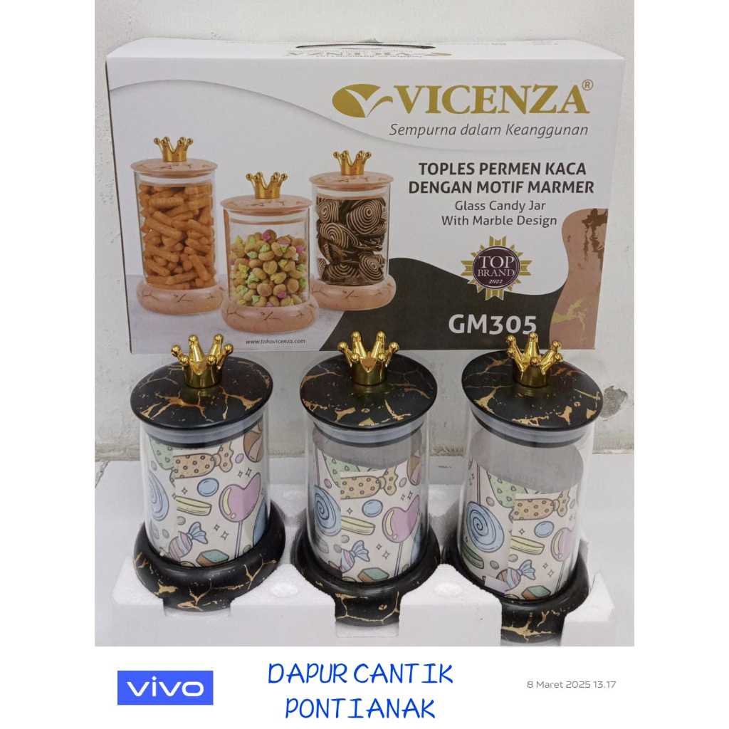 Toples Vicenza set 3 pcs motif MARMER HITAM / BLACK MARMER. TERBARU !!!