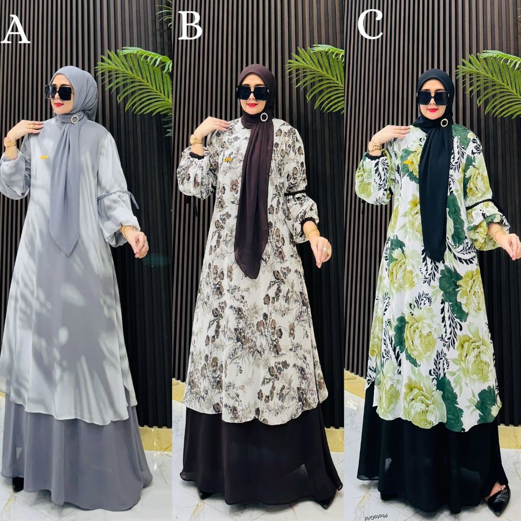 READY GAMIS SAFITRI SET HIJAB BY HI BEST SELLER