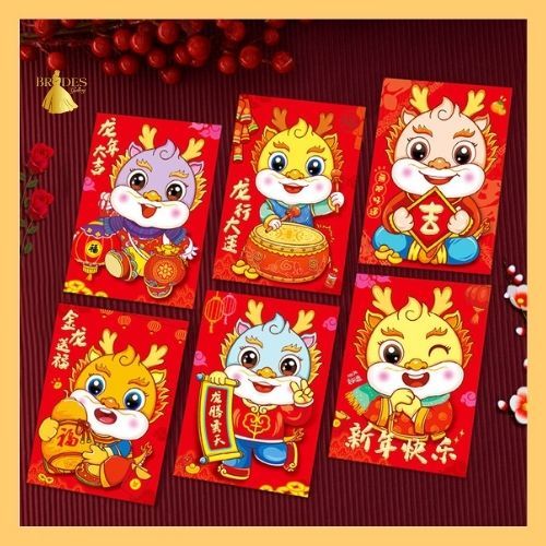 

BD Angpao Imlek Fu Dragon Chinese New Year/ Angpao Imlek Karakter Shio Naga CNY ISI 6 PCS WED99
