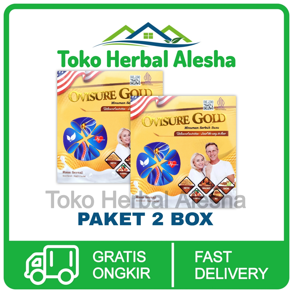 

2 Box Terlaris Ovisure Gold Susu Obat Vitamin Tulang Dan Sendi Syaraf Kejepit Keram Original USA