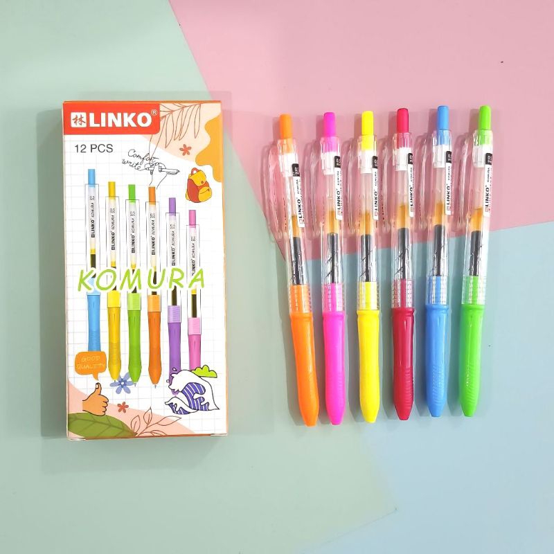 

Pulpen Komura(Kokoro)Gel 12pcs/ Bolpoint Clik Kwalitas Kokoro