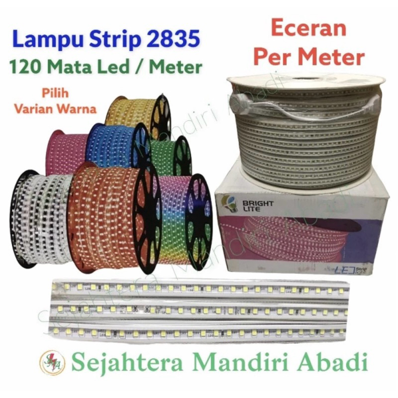 Lampu LED Strip 220V Lampu selang Kotak Eceran Per Meter SMD2835